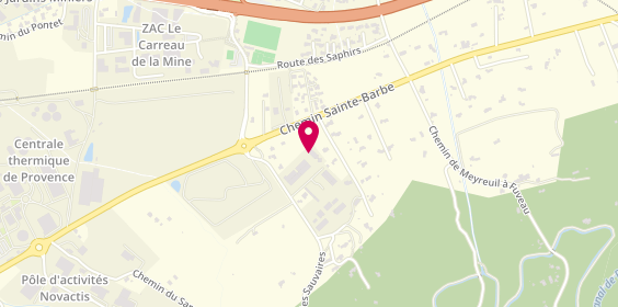 Plan de AB AUTO Carrosserie Peinture, 521 Route de Sainte Barbe Zone Industrielle, 13590 Meyreuil