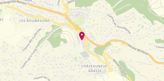 Plan de Chateauneuf Carrosserie, 44 Route d'Opio
Route Départementale 3, 06740 Châteauneuf-Grasse
