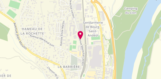 Plan de Agent Renault, Quartier Les Auches Avenue. Marechal Leclerc, 07700 Bourg-Saint-Andéol