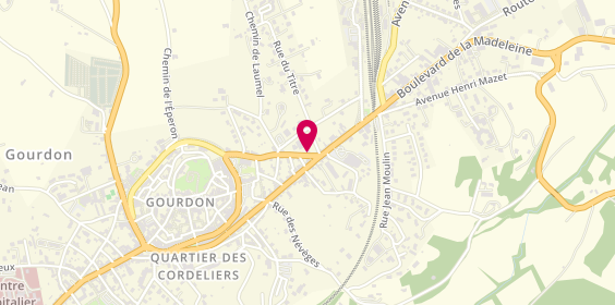 Plan de Carrosserie Pons, 27 Rue des Pargueminiers, 46300 Gourdon