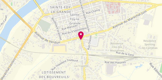 Plan de Letellier Perrault, 5 Place Broca, 33220 Sainte-Foy-la-Grande