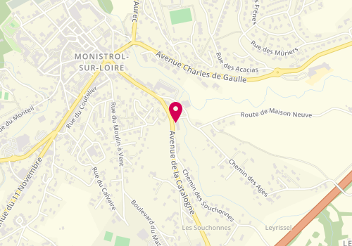 Plan de Agent Peugeot, avenue de la Catalogne, 43120 Monistrol-sur-Loire