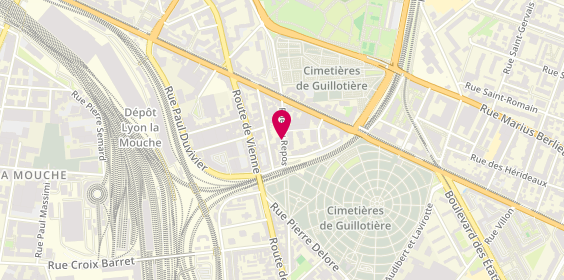 Plan de Carrosserie Corzani, 90 Rue du Repos, 69007 Lyon