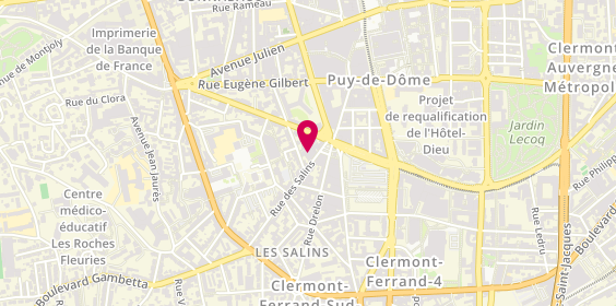 Plan de Arverne Carrosserie, 6 Rue des Salins, 63000 Clermont-Ferrand