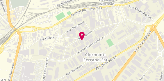 Plan de Carrosserie du Brezet, 18 Rue Newton, 63100 Clermont-Ferrand
