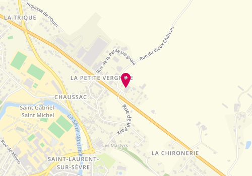 Plan de Carrosserie Brochard, 8 Route de Poitiers, 85290 Saint-Laurent-sur-Sèvre