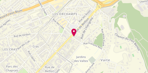 Plan de Carrosserie gruet & atencia, 148 Rue de Belfort, 25000 Besançon