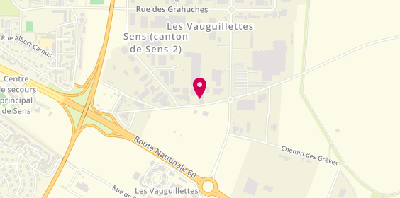 Plan de De Schryver Carrosserie, Zone Industrielle Vauguillettes
17 Rue des Clerimois, 89100 Sens