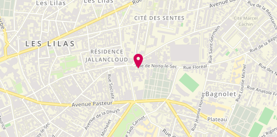 Plan de La clinique de l'Auto, 280 Rue de Noisy-Le-Sec, 93170 Bagnolet