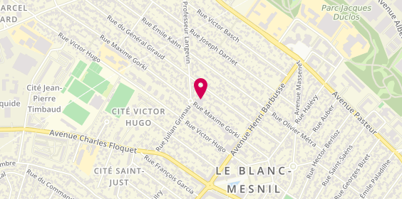 Plan de Carrosserie Lecomte, 38-40 Rue Maxime Gorki, 93150 Le Blanc-Mesnil