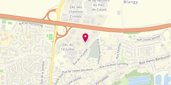Plan de Centre Auto Distinxion, 21 Rue du 14 Juillet
Rue Jacques Willart, 62223 Saint-Laurent-Blangy